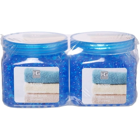 Hosley Set of 2, Blue Beads Air Freshener Fragrance-Linen, 12 oz