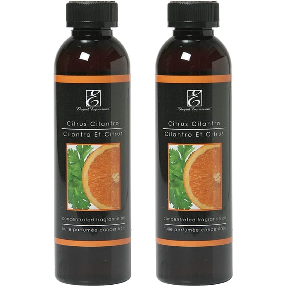 Hosley Set of 2, Citrus Cilantro Scented Warming Oils 5 oz