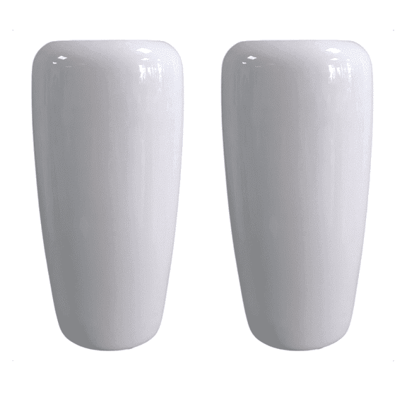 Hosley Set of 2 White Ceramic Vases, 10-Inch Tall  Modern Decorative Accent Vases for Coffee Table, Living Room, Home Office, Spa, Wedding, Floral Arrangements