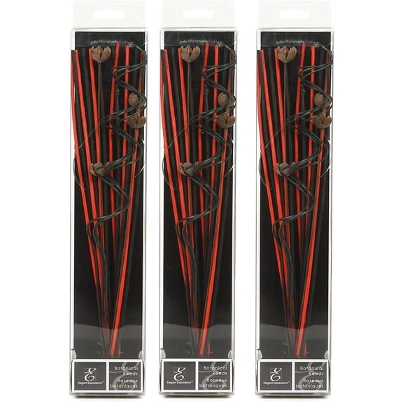 Hosley Botanical Home Fragrance Collection Wood Reed Diffuser Sticks with Diffuser Reeds, Botanical, 12.5", 3 Count