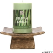 Hosley The Minimalist Collection Solid Ceramic Square Plate Candle Holder, Set of 4