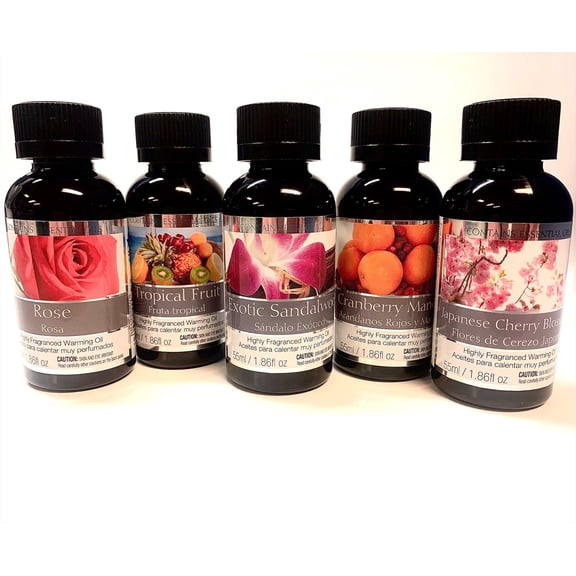 Hosley Fragrance Oil Set with 55 ml Assorted Fragrance Warming Oils, Multi-Scent, 55 mL, 5 Count
