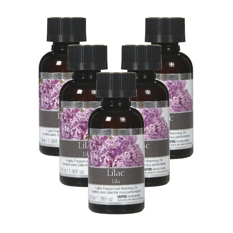Hosley Set of 5, 55 ml Lilac Highly Scented Warming Oils, Size: One Size