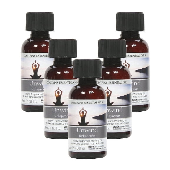 Hosley Set of 5, 55 ml Unwind Highly Scented Warming Oils