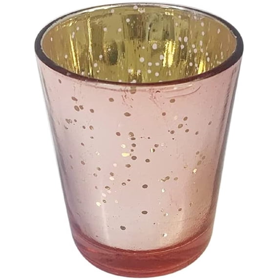 Hosley Rose Gold Mercury Glass Tealight Candle Holder Set of 7