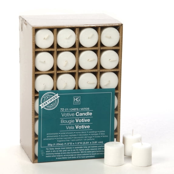 HOSLEY Hosley Home Décor Collection Votive Candles Unscented with 10 Hour Burn Time (72 Count)