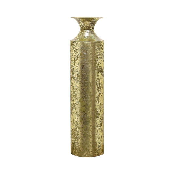 Hosley 21.75" Tall Gold Floor Vase – Modern Metallic Decorative Vase for Pampas Grass, Artificial Florals, and Living Room Corner Decor