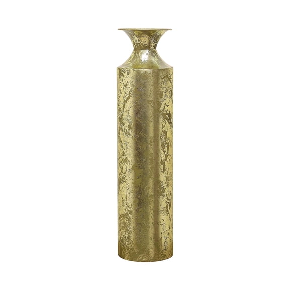 Hosley 21.75" Tall Gold Floor Vase – Modern Metallic Decorative Vase for Pampas Grass, Artificial Florals, and Living Room Corner Decor