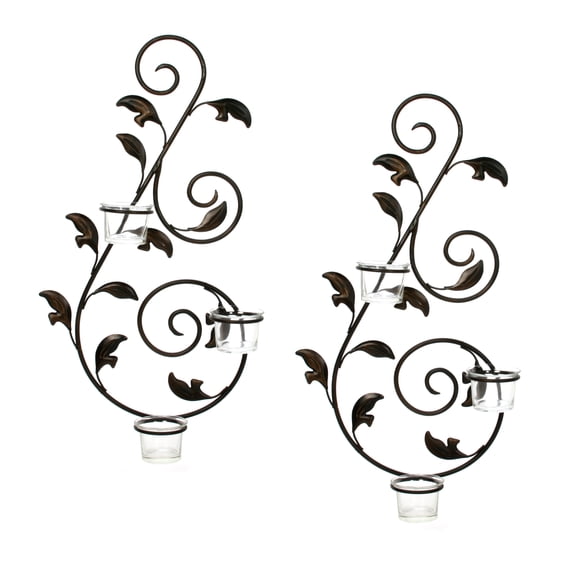 Hosley's Set of 2, 18 inch High, Iron Wall Sconce with Tea Light Candles