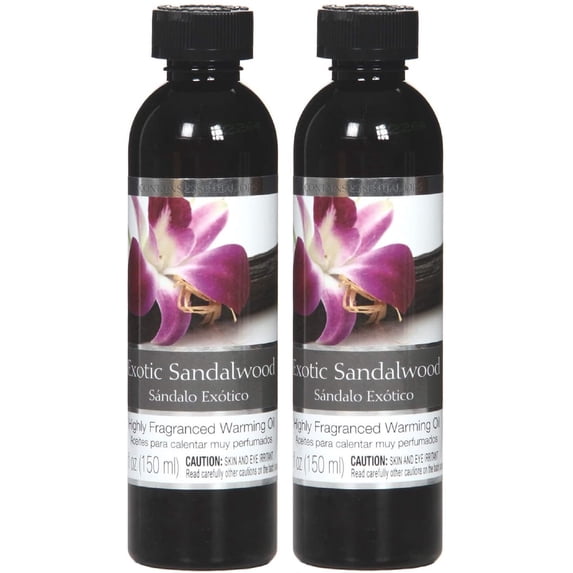 Hosley's Set of 2, 5 oz Exotic Sandalwood Fragrance Warming Oils for Aromatherapy, Meditation, Bathroom Settings