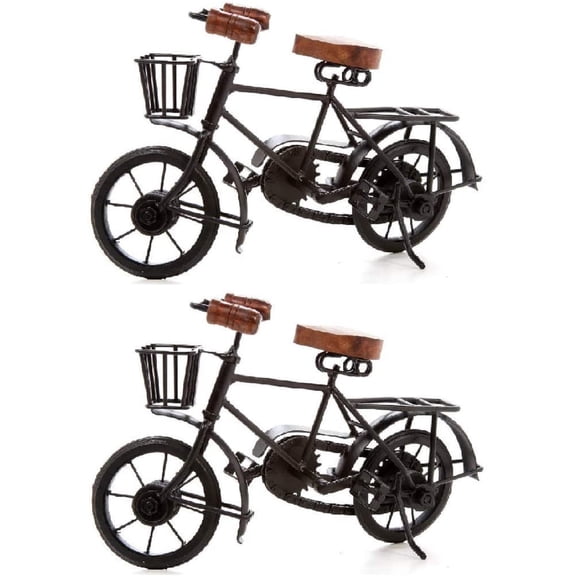 Hosley's Set of 2, Black 11 Inch Long Decorative Tabletop Bicycle