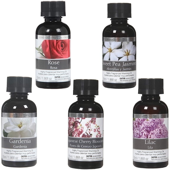 Hosley's Set of 5 Assorted Fragrance Warming Oils 55 Milliliter.