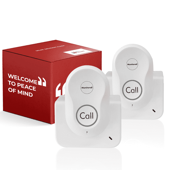 Hosmart Wireless Intercoms for Home, New Rechargeable Full Duplex Caregiver Pager for Elderly Senior, Two-Way Real-time Talk, Portable Personal Alert, Call/Monitor Button for Home Safety