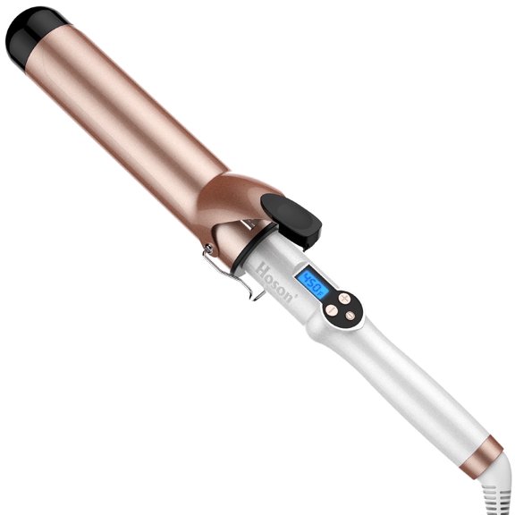 Hoson 1 3/4 inch Curling Iron Professional, Ceramic Tourmaline Hair Curling Wand Barrel, Hair Curler Iron with 9 Heat Setting(225°F to 450°F for All Hair Types, Glove Include)