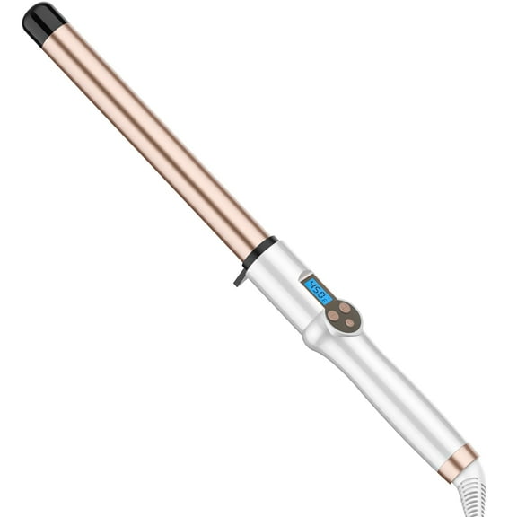 Hoson 1 Inch Extra Long Barrel Curling Wand, Ceramic Tourmaline Curling Wand Professional Dual Voltage with Adjustable Temperature
