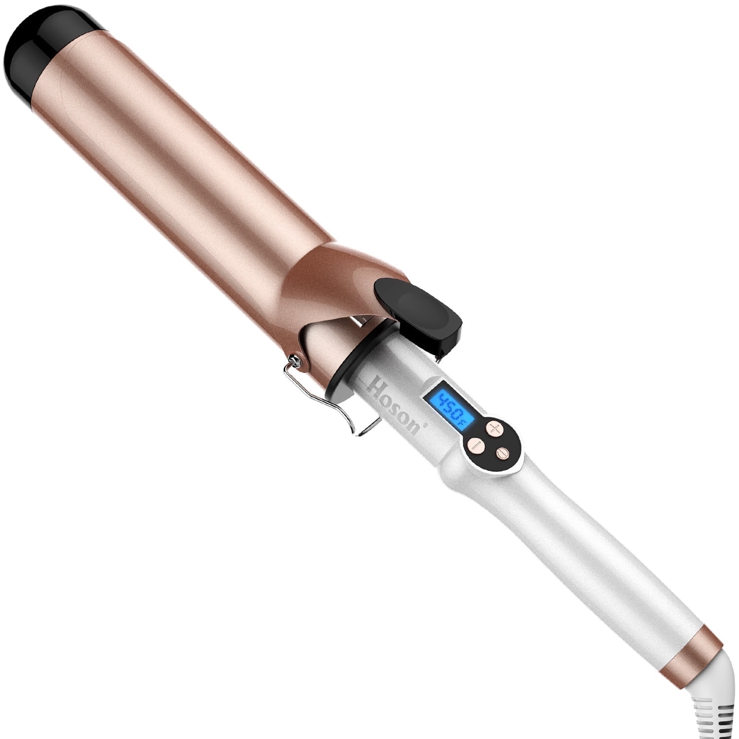 Hoson 2 Inch Long Barrel Curling Iron Ceramic Coating Dual Voltage LCD Display Glove Included Walmart