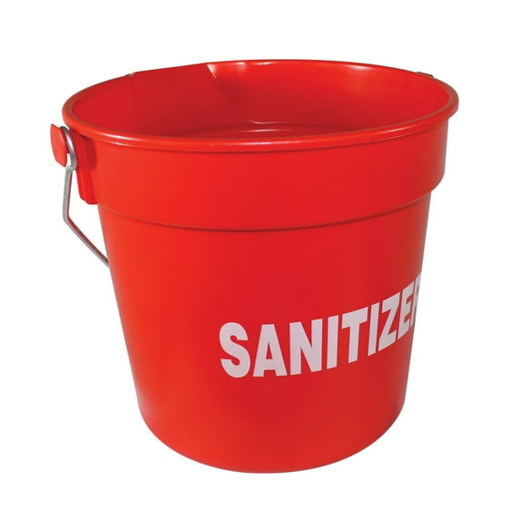Hospeco Brands Group 10 Qt. Red Bucket with Sanitizer Imprint