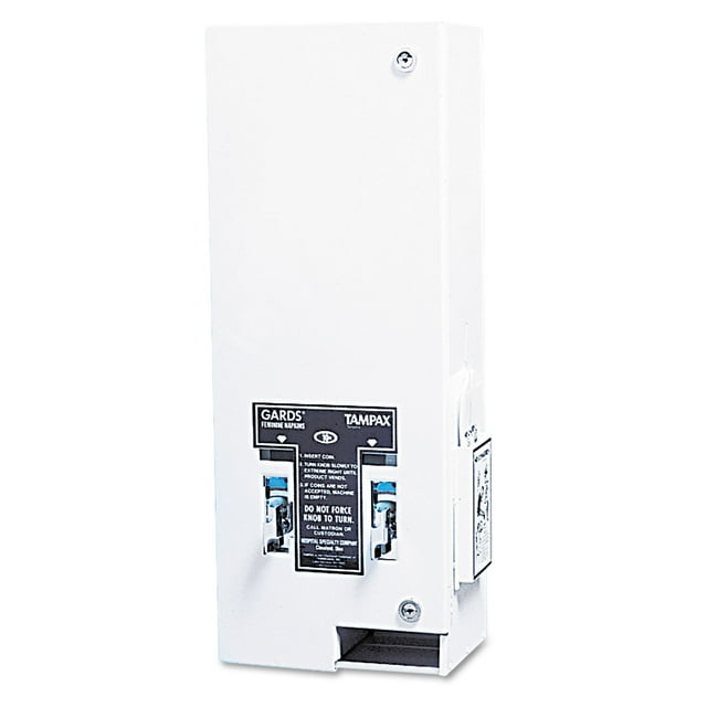Hospeco Dual Sanitary Napkin/tampon Dispenser, Coin, 11 1/8 X 7 5/8 X 26 3/8, White