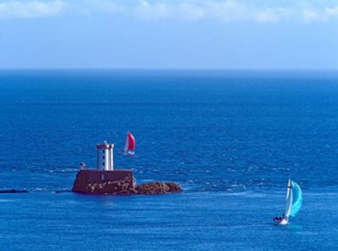 Hospic Lighthouse at Ile-De-Brehat archipelago Paimpol Cotes-dArmor Brittany France Canvas Art - Panoramic Images (36 x 27)