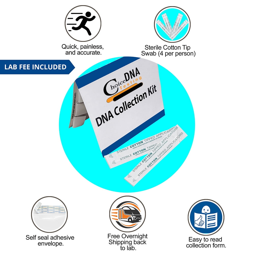 Hospital Approved Choice DNA Laboratory Home Sibling Test Kit for 2