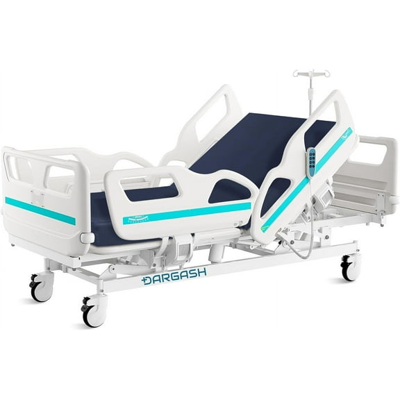 Hospital Bed Electric ICU Bed for Home and Hospital use (with Mattress & IV Pole)