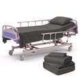 thumbnail image 1 of Hospital Bed Sheet Set – 100% Microfiber, 3 Piece Bedding Set (1 Flat Sheet, 1 Fitted Sheet, 1 Pillowcase) – Size 36 x 80 Inch Hospital Bed with 10 Inch Deep Pocket – Dark Grey Solid, 1 of 8