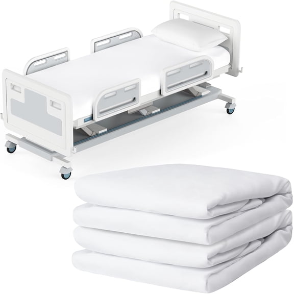Hospital Bed Sheets 2 Pack, 36" x 80" x 9" Hospital Bed Fitted Sheets for Home Use & Hospital Care Beds, Ultra Soft & Breathable Hospital Bed Sheet, White