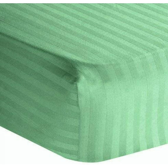 Hospital Fitted Bed Sheet – 400TC & Deep Pocket of 6 Inch – 100% Egyptian Cotton Sheets and Pillowcase for Hospital Beds & Mattresses - Sage Stripe, Twin-XL Size (39" x 80")