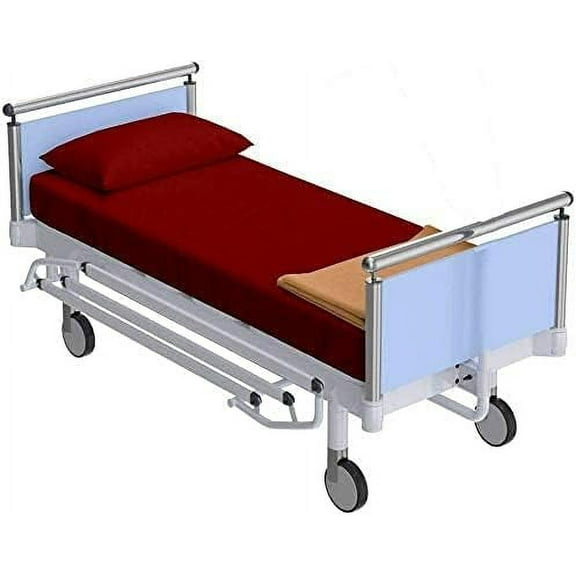 Hospital Fitted Sheet 2 Piece - 450 Thread Count - 1 Piece Fitted Sheet and 1 Pillowcase - Fitted Sheet for Hospital Bed - Burgundy Solid, Standard Size ( 36" x 80" + 12" )