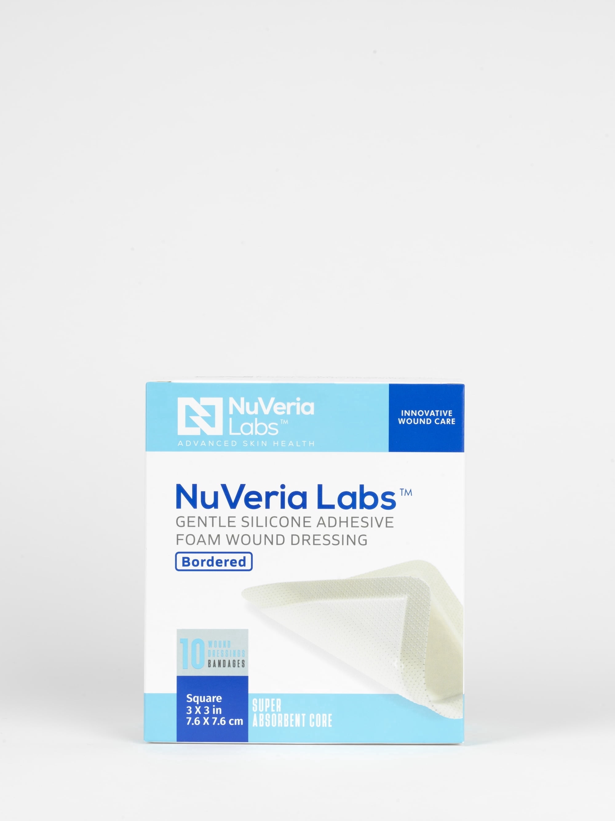 Nuveria Labs Hospital Grade Bordered Silicone Foam Wound Dressing ...