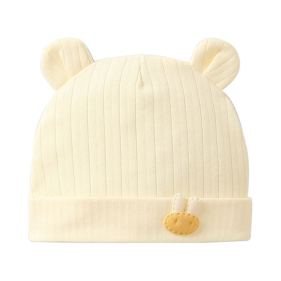 Hospital Hat with Bear Pattern Preemie Boys Girls Cotton Bear Ears Infant Baby Hats Lightweight Cotton