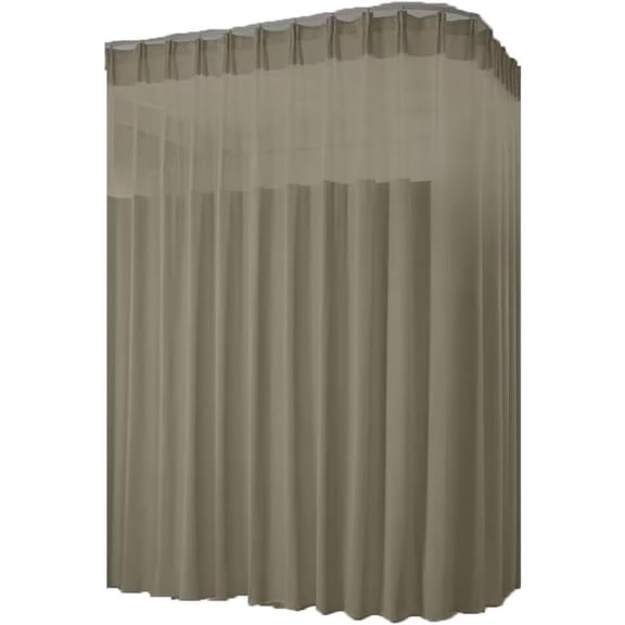 Hospital Privacy Cubicle Curtain, with Mesh top and Flat Hooks,9' Wide X 8' Long Washable and Flame Retardant