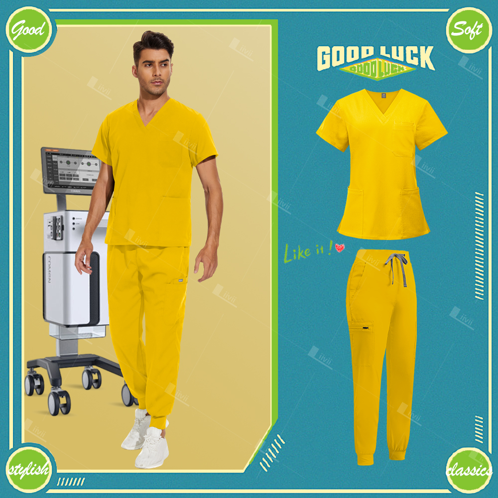 Hospital Scrubs Set Nursing Workwear Stretch Oversized Uniform Medical