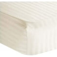 thumbnail image 1 of Hospital Sheets 3 Piece Set - 1 Fitted Sheet (10 Inch) Deep Pocket, 1 Flat Sheet and 1 Pillowcase - 100% Egyptian Cotton Sheets for Hospital Beds 400TC - Ivory Stripe, Twin-XXL Size (39" x 84"), 1 of 5