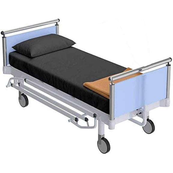 Hospital Sheets 3 Piece Set - 1 Fitted Sheet (8 Inch) Deep Pocket, 1 Flat Sheet and 1 Pillowcase - 100% Egyptian Cotton Sheets for Hospital Beds 400TC - Dark Grey Solid, Standard Size (36" x 80")