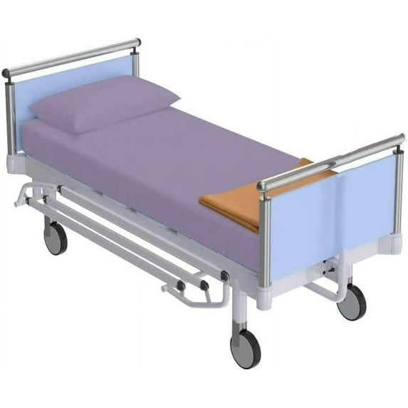 Hospital Sheets 3PC Set - 100% Cotton Sheets for Hospital Beds (10" Inch) Deep Pocket, 400TC Pure Cotton Fitted Sheets, Flat Sheet and Pillowcases - Lavender Solid, Twin-XL (39" x 80")