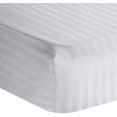 thumbnail image 1 of Hospital Sheets 3PC Set - 100% Cotton Sheets for Hospital Beds (8" Inch) Deep Pocket, 400TC Pure Cotton Fitted Sheets, Flat Sheet and Pillowcases - White Stripe, Twin-XXL (39" x 84"), 1 of 6