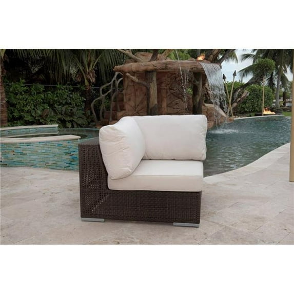 Hospitality Rattan Patio 903-1321-JBP-C-SU-763 Atlantis Modular Corner Chair, Cast Sage