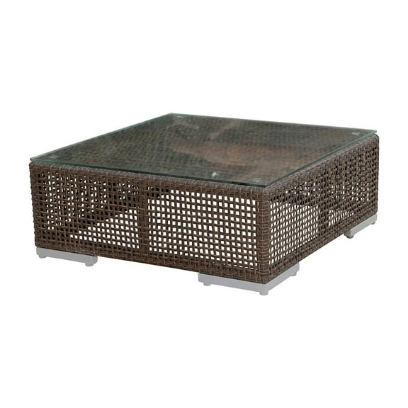 Hospitality Rattan Patio Soho Coffee Table with Glass