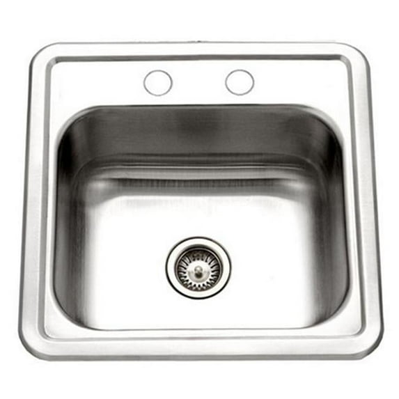 Hospitality Series Topmount Stainless Steel 2-Holes Bar & Prep Sink, Stainless Steel