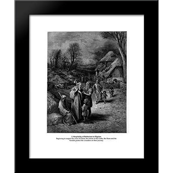 Hospitality of Barbarians to Pilgrims 20x24 Framed Art Print by Gustave Dore