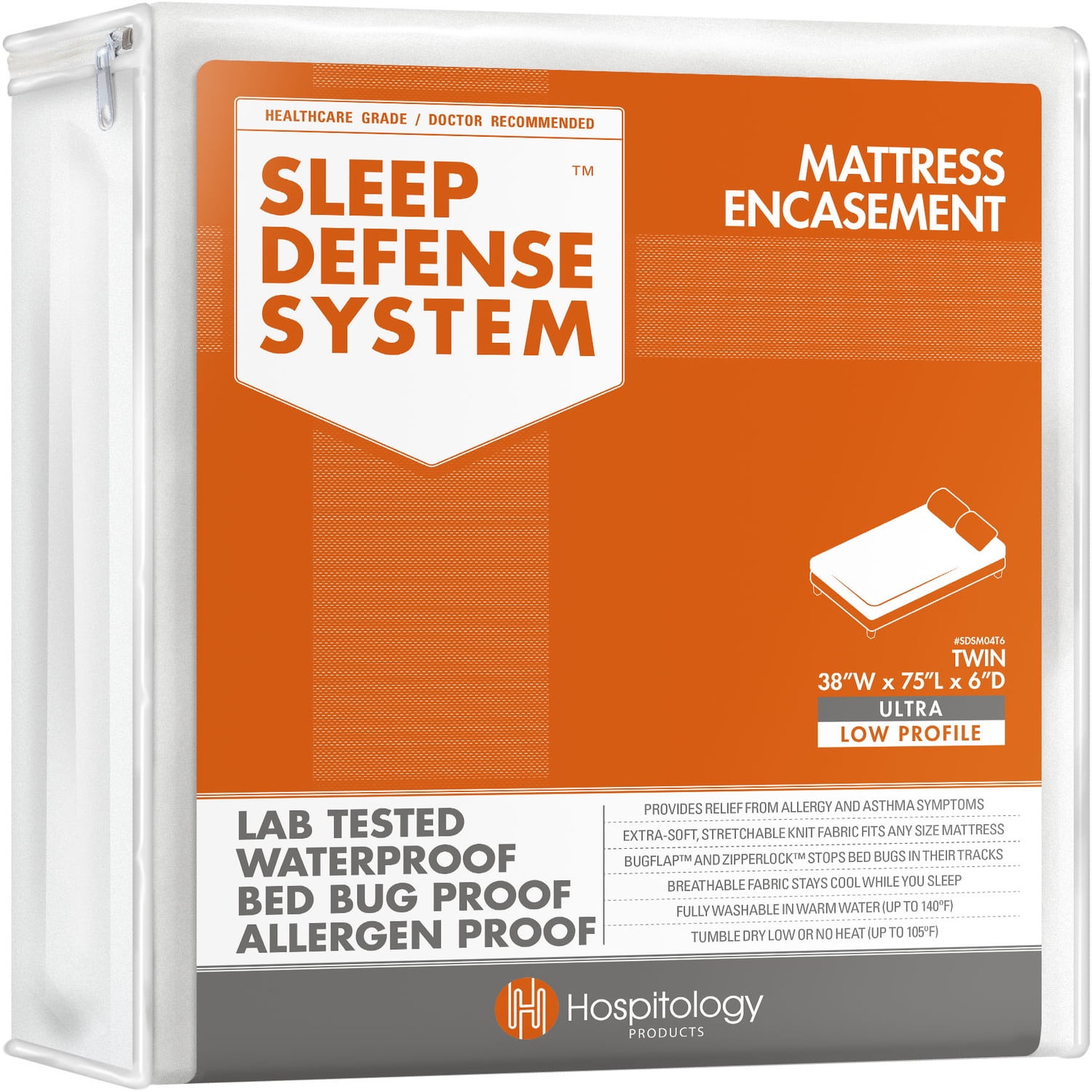 Twin Ultra-Low Profile Waterproof Mattress Encasement