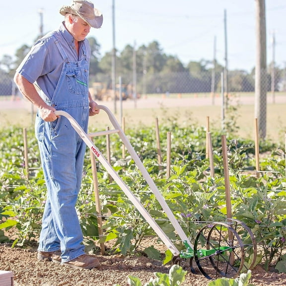 Hoss 15 inches Double Wheel Hoe with Hardwood Handle