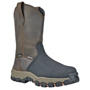 HOSS Mens Safety Shoes & Boots, Mid-Calf, Wide, Chunky, Closed Toe, Brown, Size 9