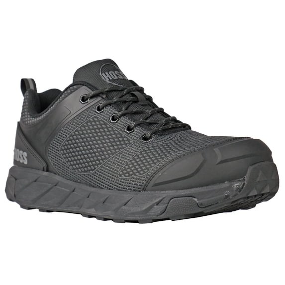 Hoss Men's Buster Low Waterproof Slip Resistant Work Shoes Carbon Nano Toe Black 9.5 EE US