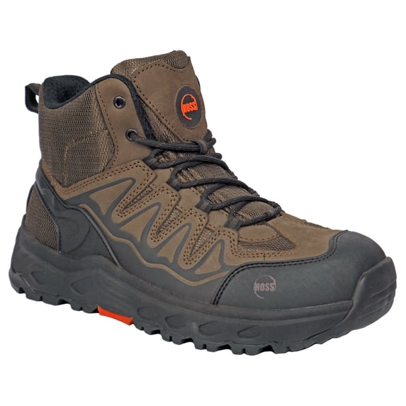 HOSS Men’s Soft Toe Work Boot Slip Resistant EH Eric Hi Brown