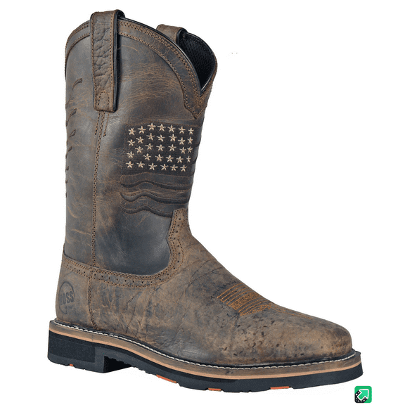 Hoss Men's Rushmore Brown Soft Toe Waterproof Pull on Wellington Boot