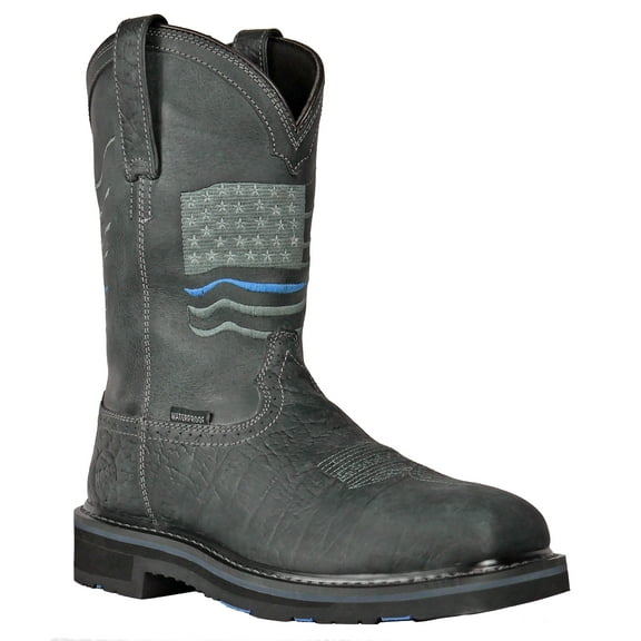 Hoss Men's Rushmore Charcoal Composite Toe Waterproof Puncture Resistant Pull on Safety Toe Wellington