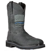 HOSS Men s Composite Toe Waterproof Pull-On Western Work Boot Slip Resistant EH PR Rushmore Black Patriotic