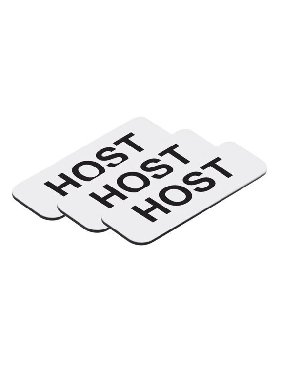 Host 1 x 3" Name Tag, White (3 Pack)